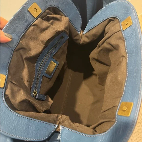 💗FENDI Blue Borse Leather Doctor Hobo Bag Authentic - Picture 10 of 16